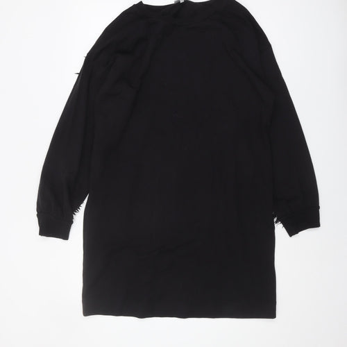Oliver Bonas Black Feather Accented Dress Size 12