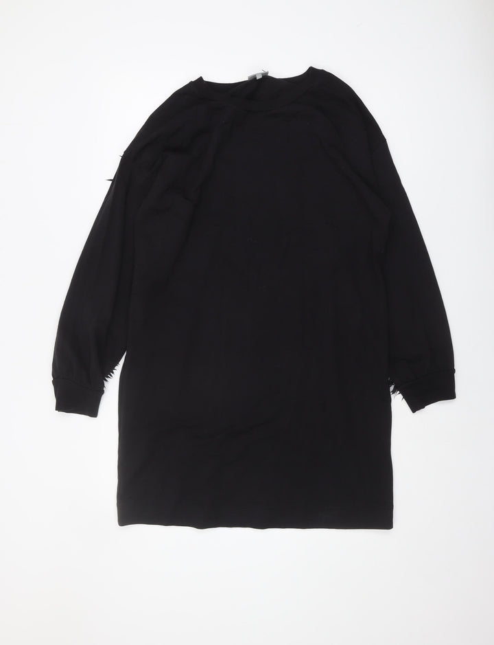 Oliver Bonas Black Feather Accented Dress Size 12