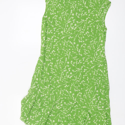 Hobbs Women's Green Floral Sleeveless Dress Size 8