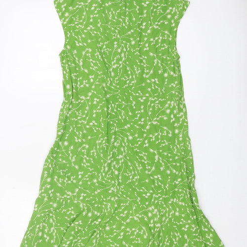 Hobbs Women's Green Floral Sleeveless Dress Size 8