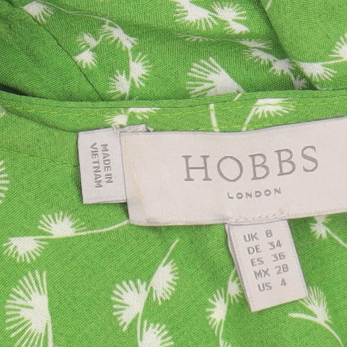 Hobbs Women's Green Floral Sleeveless Dress Size 8