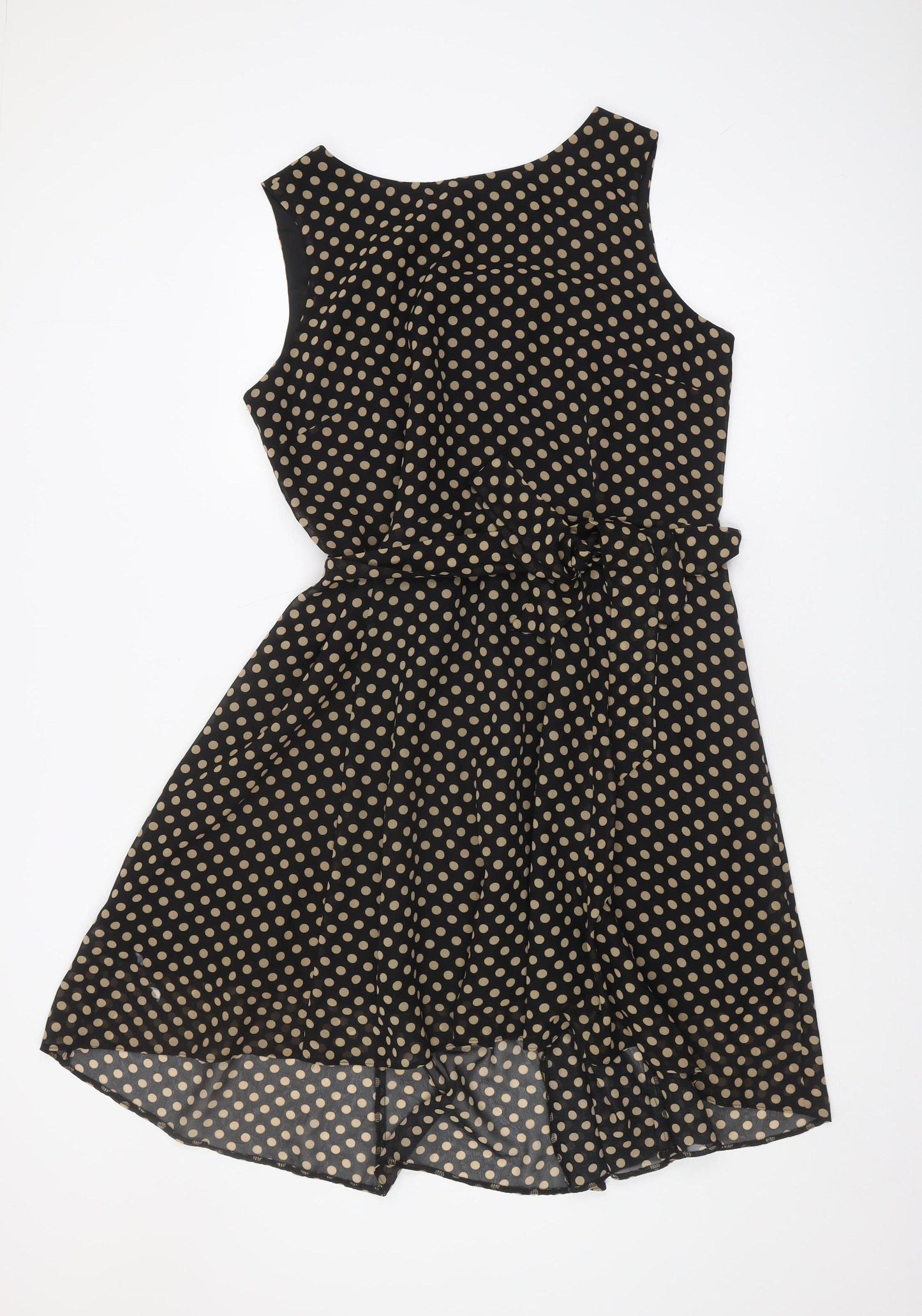 Wallis Women's Black Polka Dot Knee Length A-Line Dress
