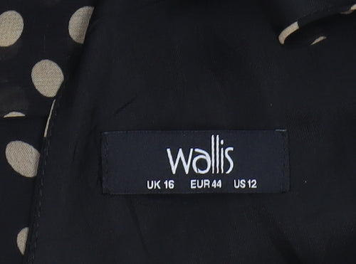 Wallis Women's Black Polka Dot Knee Length A-Line Dress