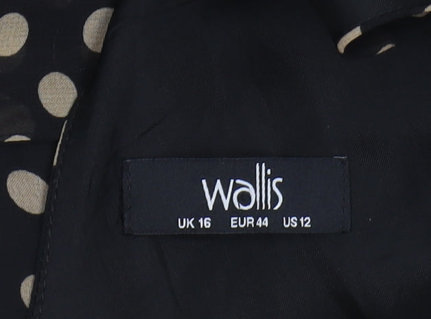 Wallis Women's Black Polka Dot Knee Length A-Line Dress