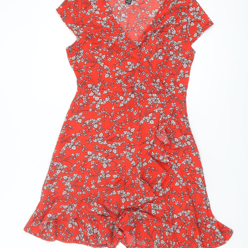 Izabel London Women's Floral Red Dress Size 10