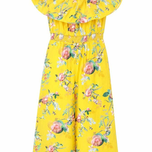 Lipsy London Girls Yellow Floral Jumpsuit, Size 9 Years