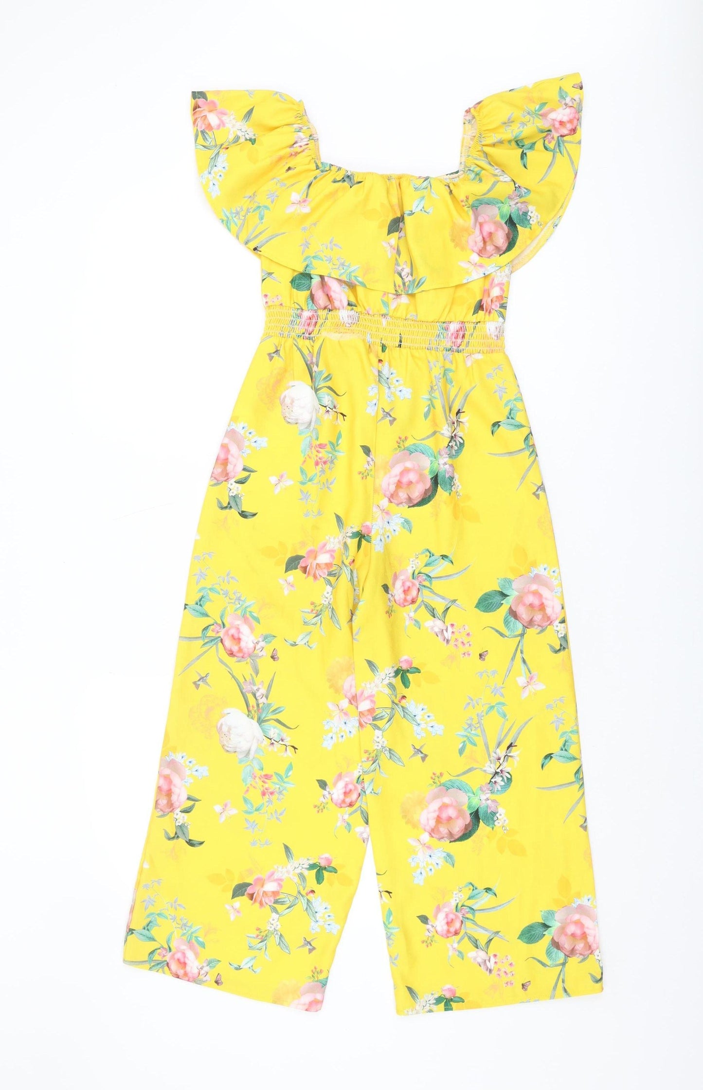 Lipsy London Girls Yellow Floral Jumpsuit, Size 9 Years
