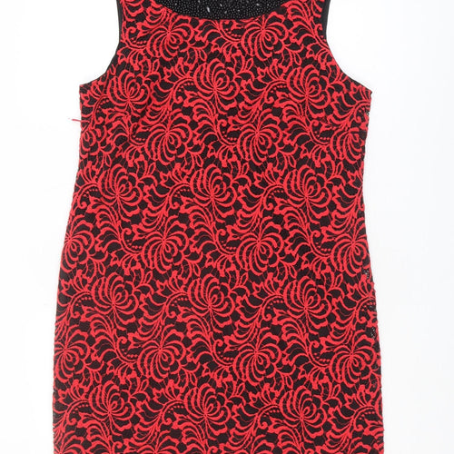 Roman Women's Red Sleeveless Dress in Size 14