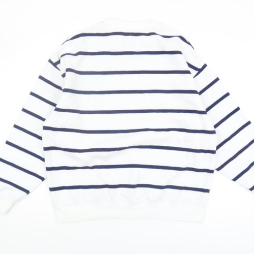 Primark Women's White Striped Disney Sweatshirt S