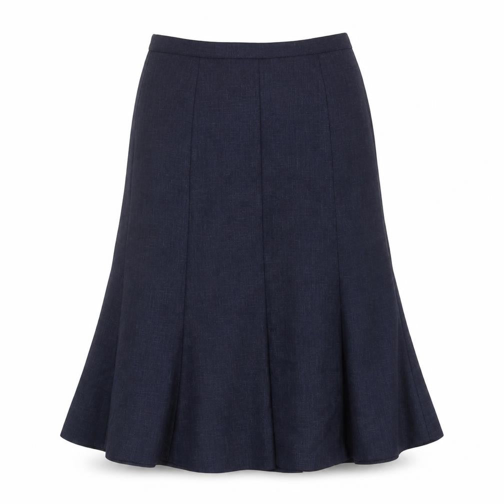 Front view of EWM Women's Blue Skirt, size 10, Elegant Design