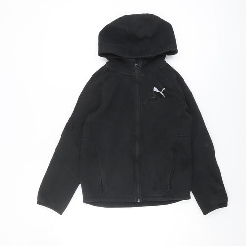 Puma Boys Black Full Zip Hoodie 11-12 Years Hooded Logo