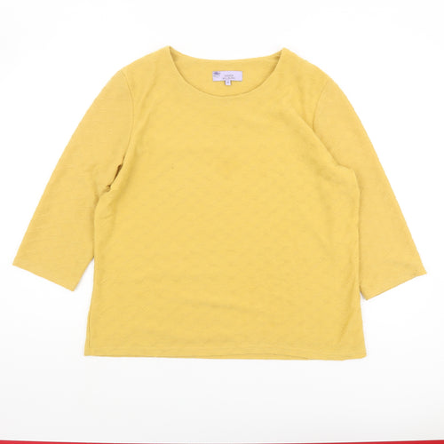 Honor Millburn Women's Yellow 3/4 Sleeve Top Size 16