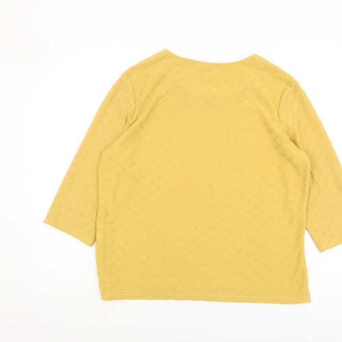 Honor Millburn Women's Yellow 3/4 Sleeve Top Size 16