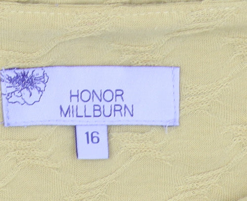 Honor Millburn Women's Yellow 3/4 Sleeve Top Size 16