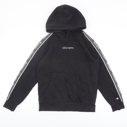 Champion Boys Black Pullover Hoodie 11-12 Years with Logo