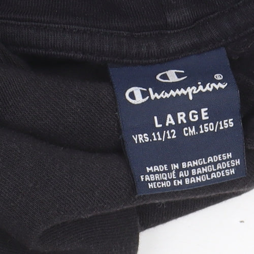 Champion Boys Black Pullover Hoodie 11-12 Years with Logo