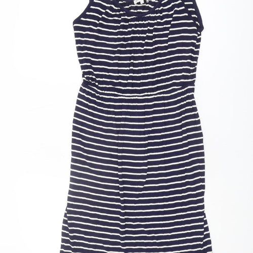 Warehouse Women’s Blue Striped Midi Slip Dress - Size 12
