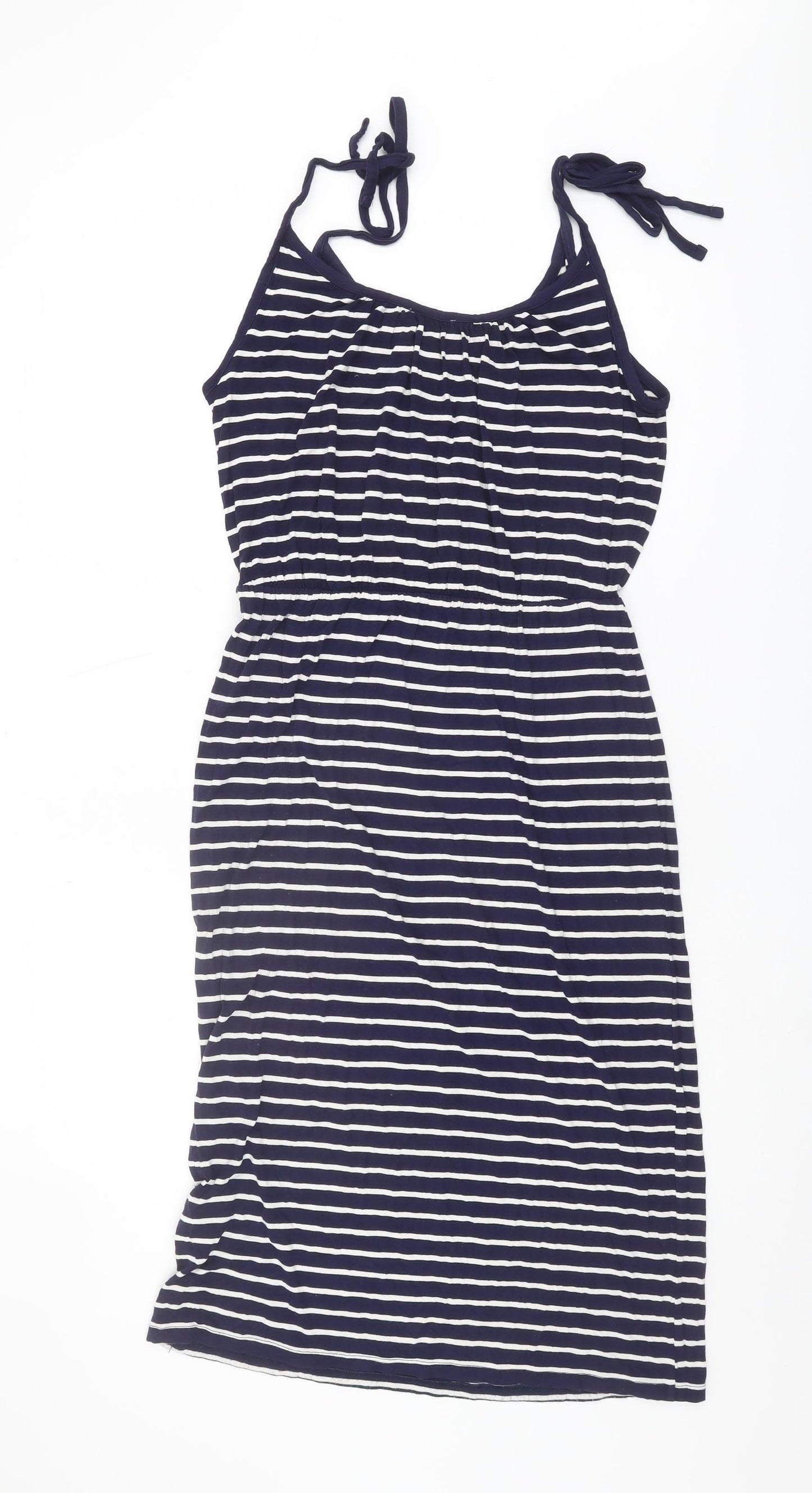 Warehouse Women’s Blue Striped Midi Slip Dress - Size 12