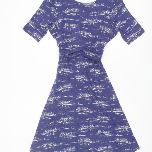 Hobbs Women's Blue A-Line Dress, Size 14, Knee Length
