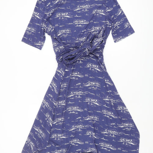 Hobbs Women's Blue A-Line Dress, Size 14, Knee Length