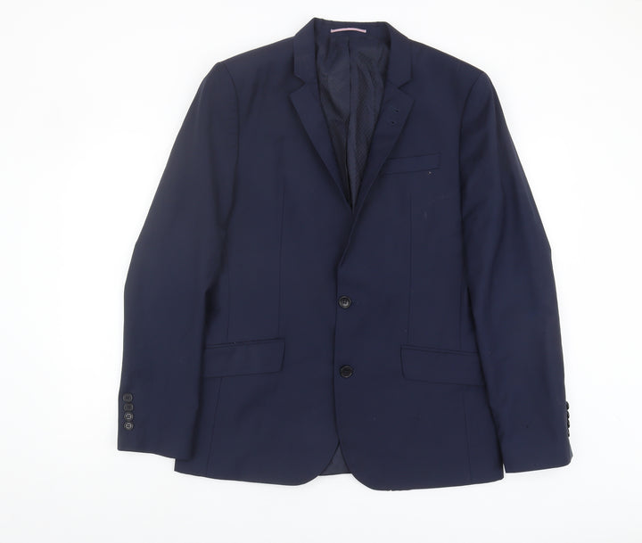 River Island Men's Blue Suit Jacket 42R