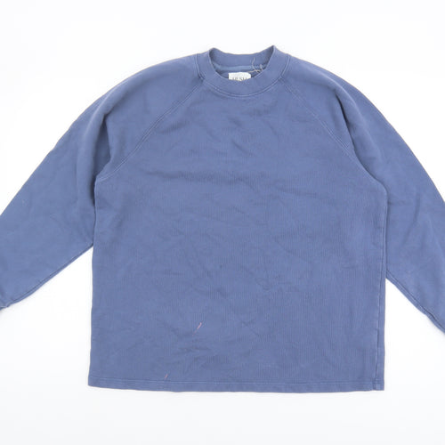 Hush Women's Blue Cotton Pullover Sweatshirt XS