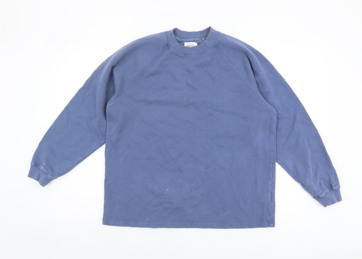 Hush Women's Blue Cotton Pullover Sweatshirt XS