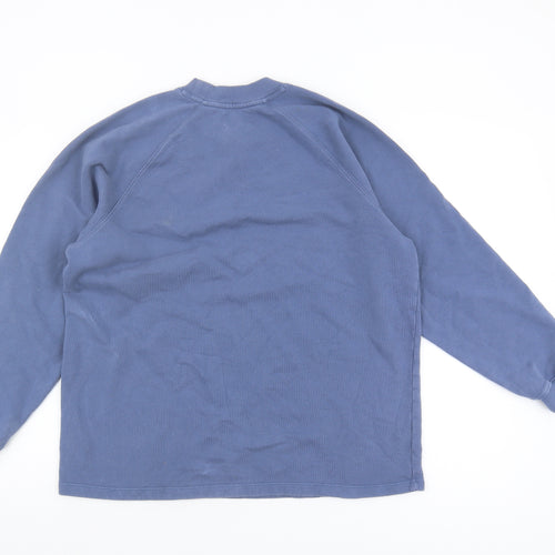 Hush Women's Blue Cotton Pullover Sweatshirt XS