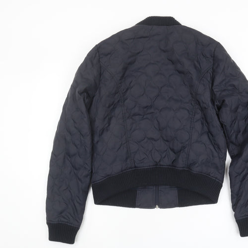 Hollister Men's Black Quilted Jacket L Casual