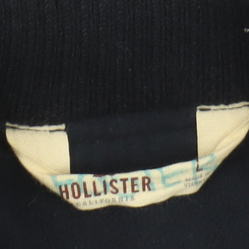 Hollister Men's Black Quilted Jacket L Casual