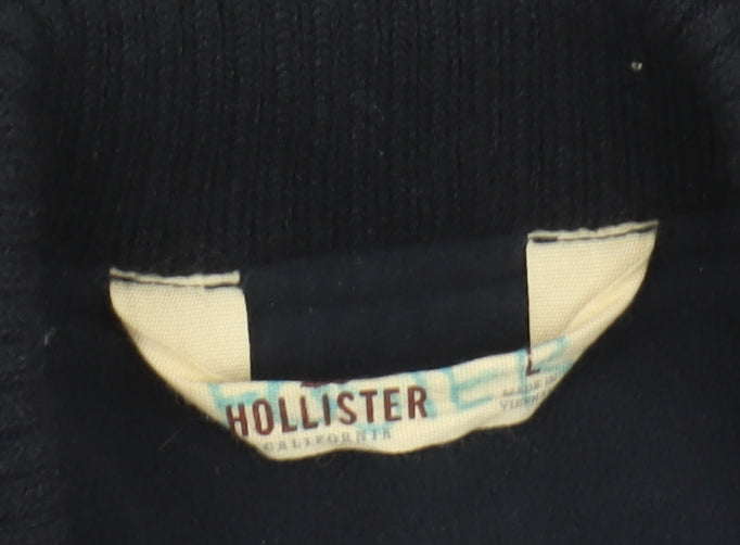 Hollister Men's Black Quilted Jacket L Casual