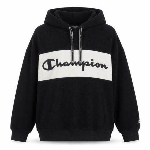Champion Black Unisex Hoodie S - Logo Sports Fleece Casual