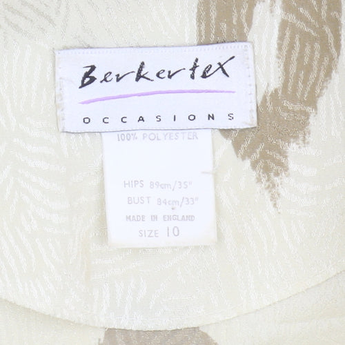 Berkertex Women's Beige V-Neck Wrap Dress Size 10