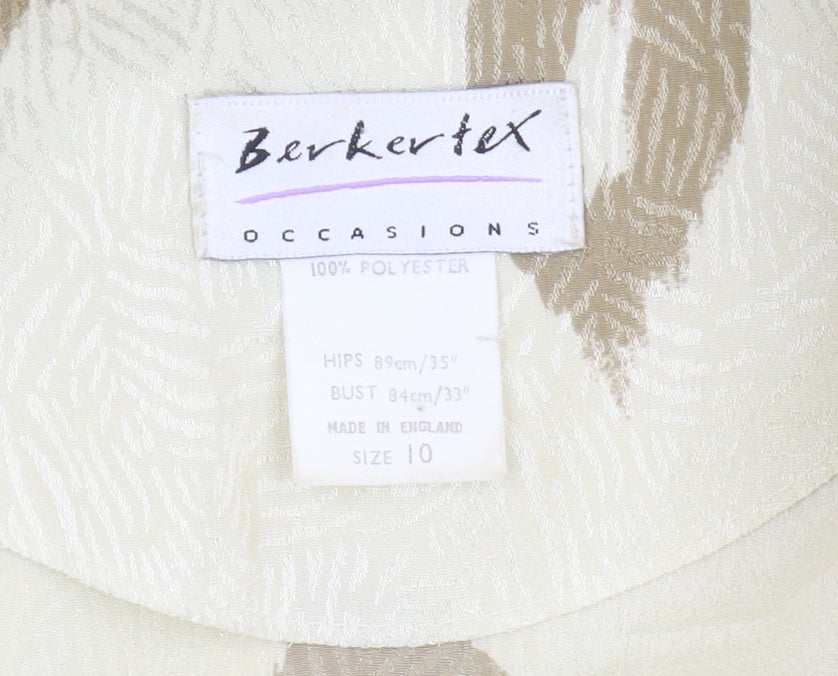 Berkertex Women's Beige V-Neck Wrap Dress Size 10