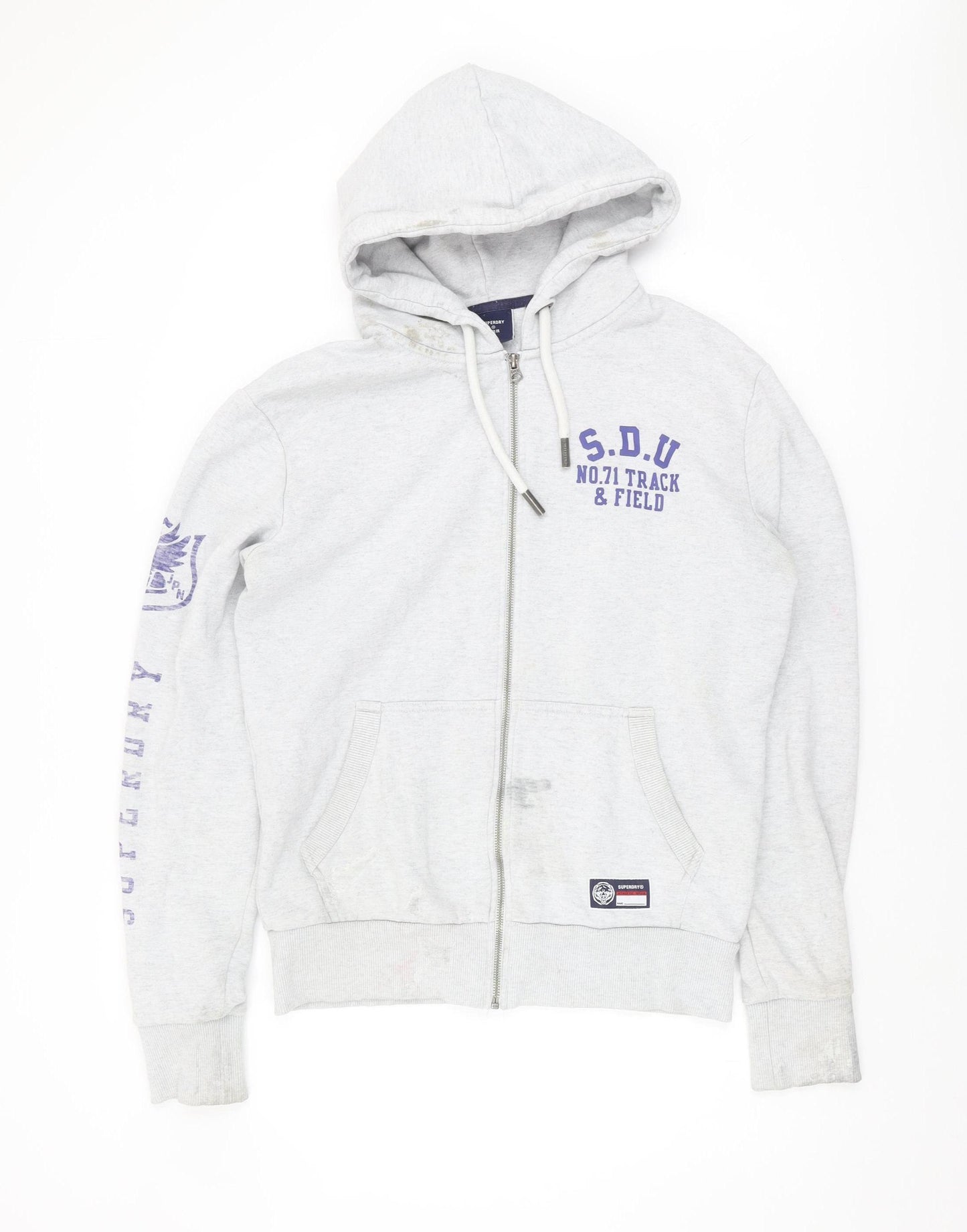 Superdry Men's Grey Full Zip Hoodie L