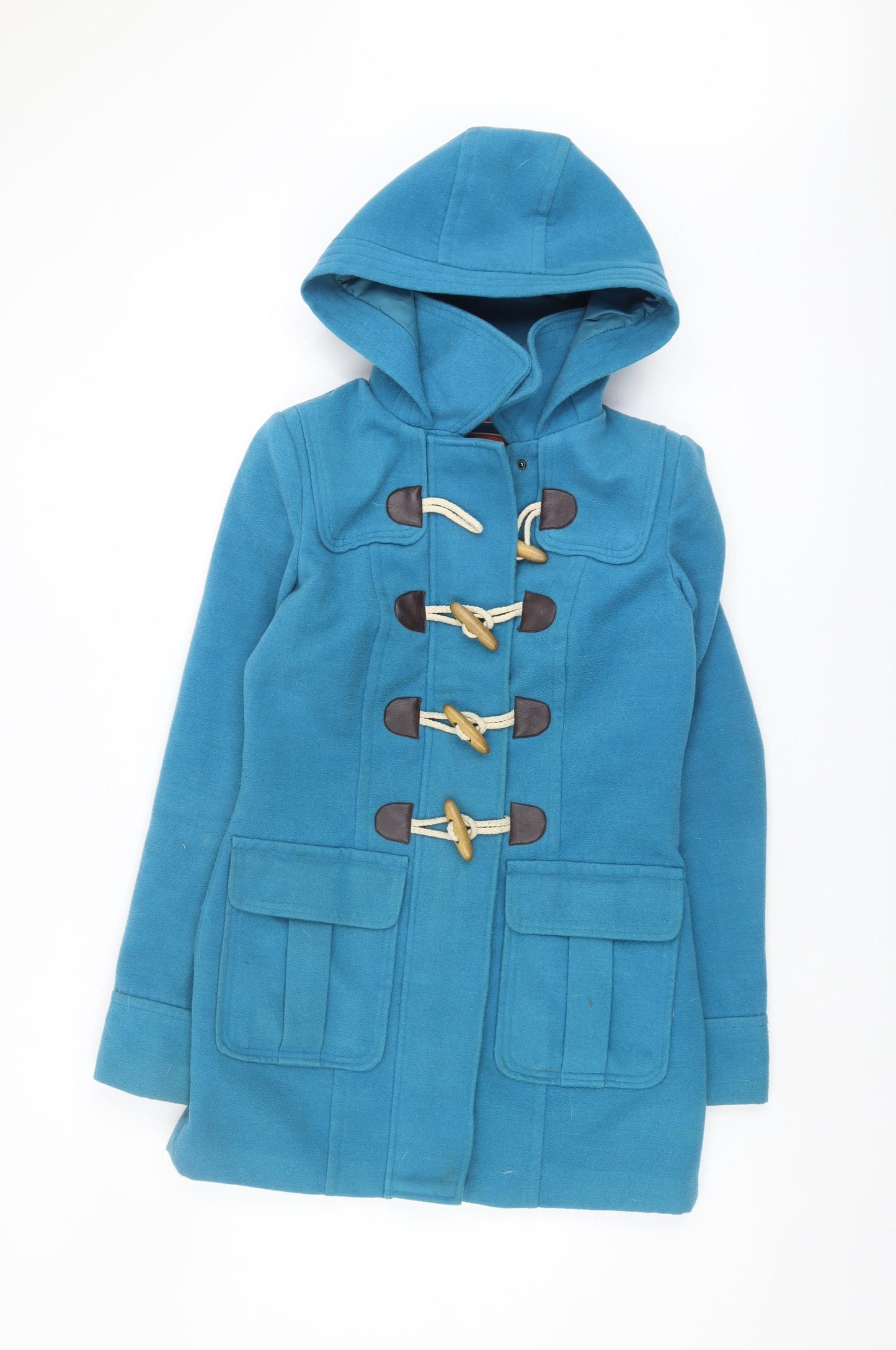 Next Women's Blue Hooded Duffle Coat Size 6