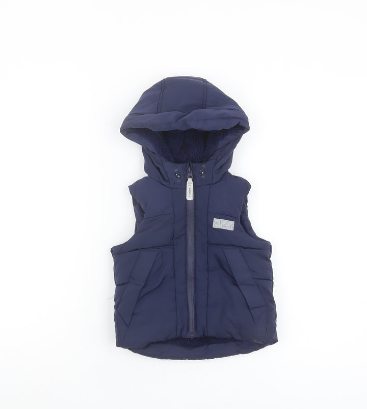 Junior J Unisex Blue Puffer Jacket 12-18M Hooded Winter