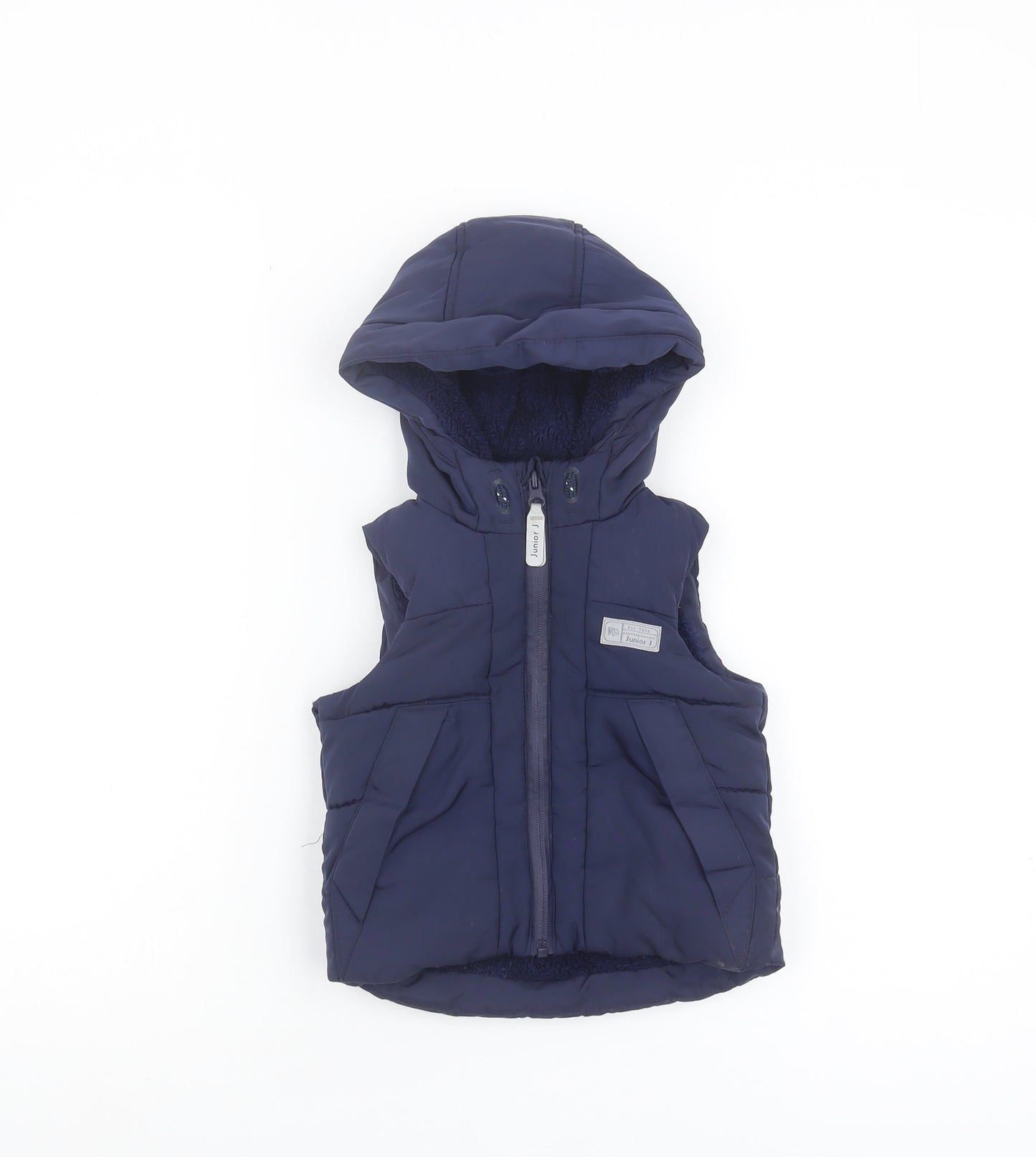 Junior J Unisex Blue Puffer Jacket 12-18M Hooded Winter