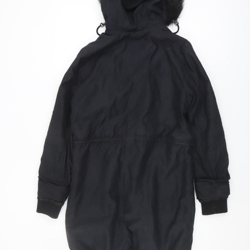 Marks and Spencer Womens Black Parka Jacket UK Size 8