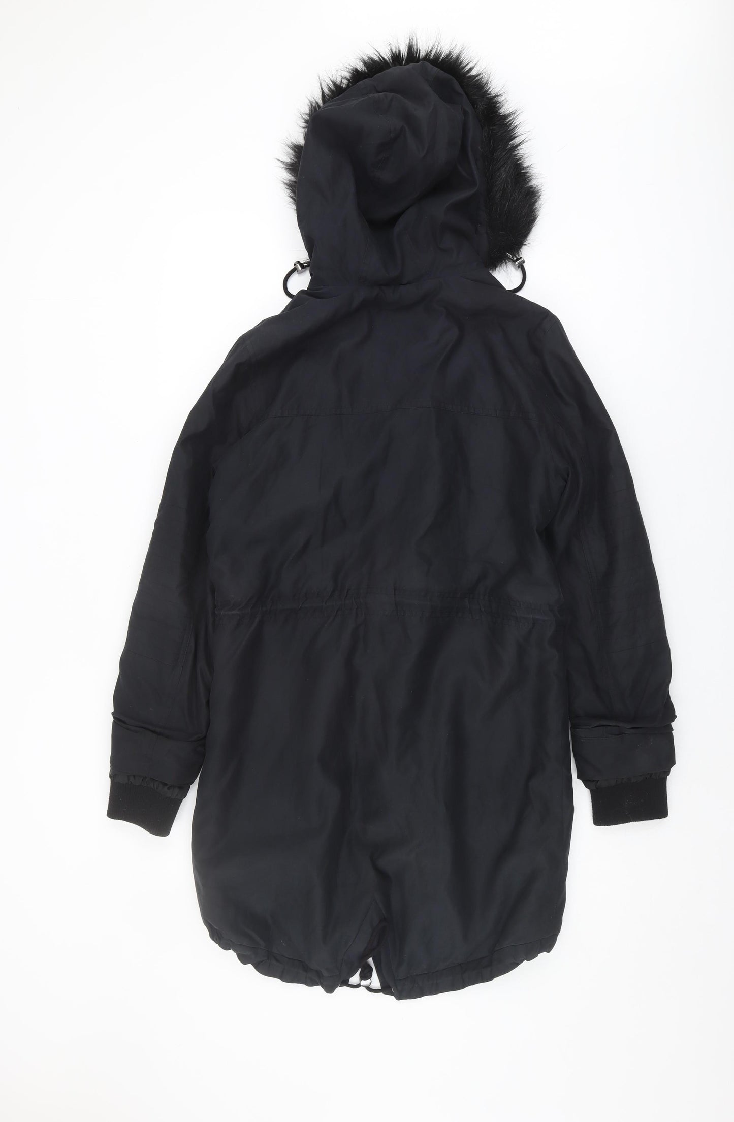 Marks and Spencer Womens Black Parka Jacket UK Size 8