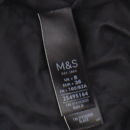 Marks and Spencer Womens Black Parka Jacket UK Size 8