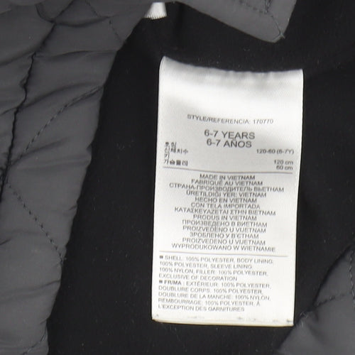 GapKids Boys Grey Quilted Jacket 6-7 Years Hooded
