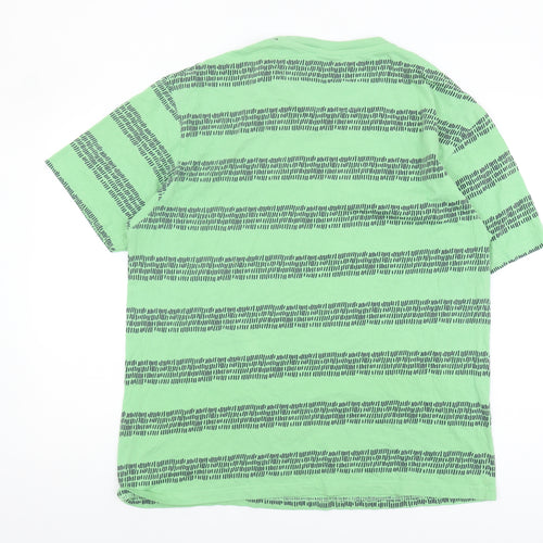 Springfield Men's Green Striped Crew Neck T-Shirt L