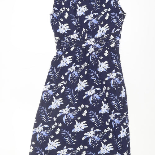 Oasis Women's Blue Floral Dress - S, Sleeveless, Summer
