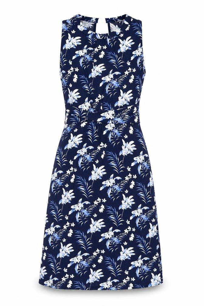 Oasis Women's Blue Floral Dress - S, Sleeveless, Summer