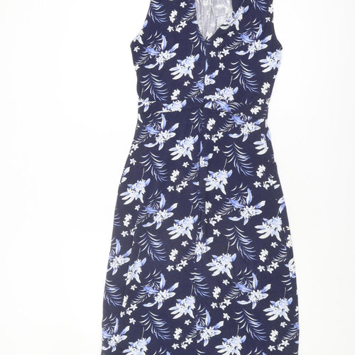Oasis Women's Blue Floral Dress - S, Sleeveless, Summer