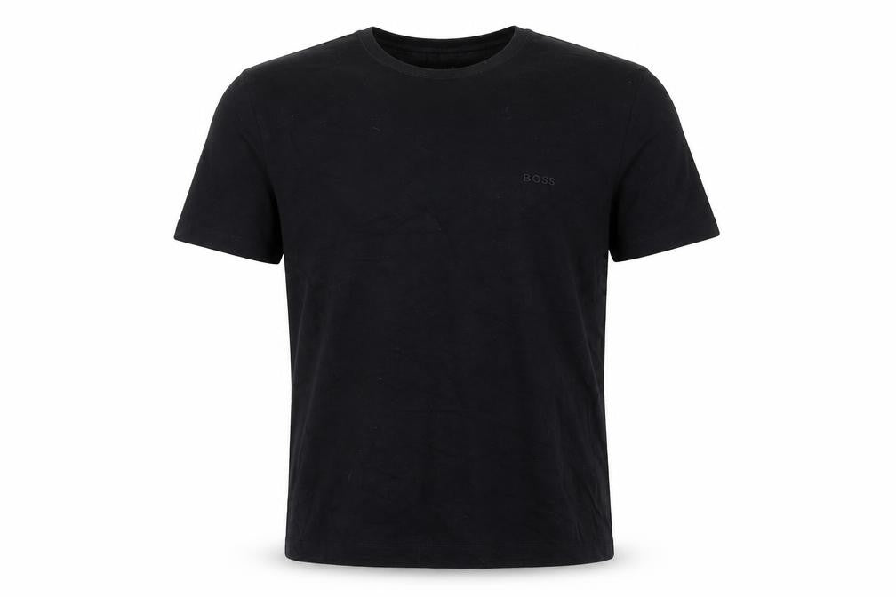 Front view of BOSS Men's Black Medium Crew Neck T-Shirt