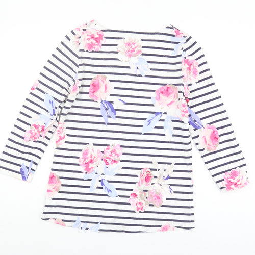 Joules Women's Multicoloured Floral Stripe T-Shirt UK 8
