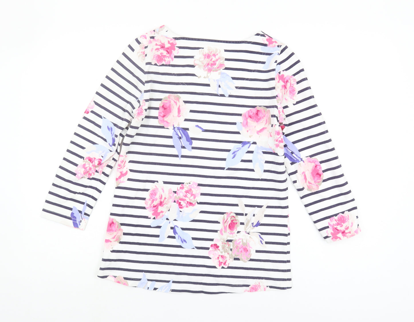 Joules Women's Multicoloured Floral Stripe T-Shirt UK 8