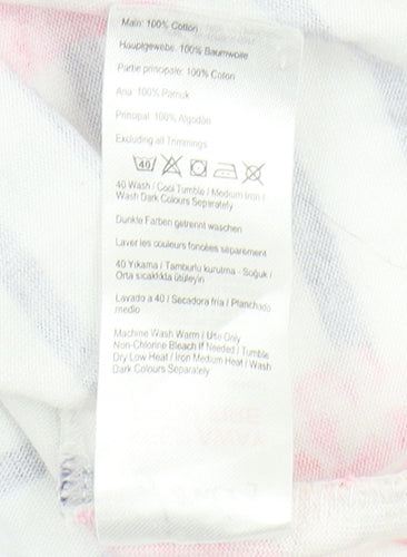 Joules Women's Multicoloured Floral Stripe T-Shirt UK 8